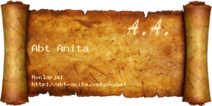 Abt Anita névjegykártya